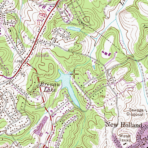 Topographic Map of Brenau Lake Dam, GA