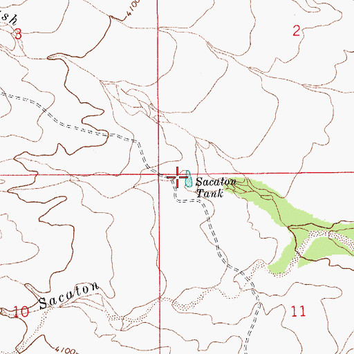 Topographic Map of Sacaton Tank, AZ