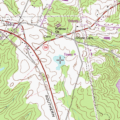 Topographic Map of Jarrett Lake, GA