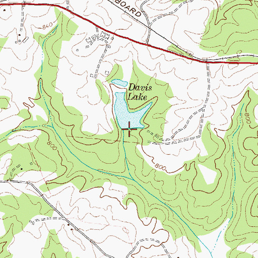 Topographic Map of Davis Lake Dam, GA