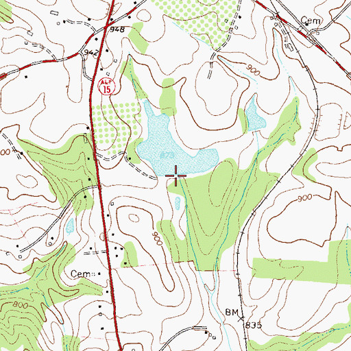 Topographic Map of Hoods Lake Dam, GA