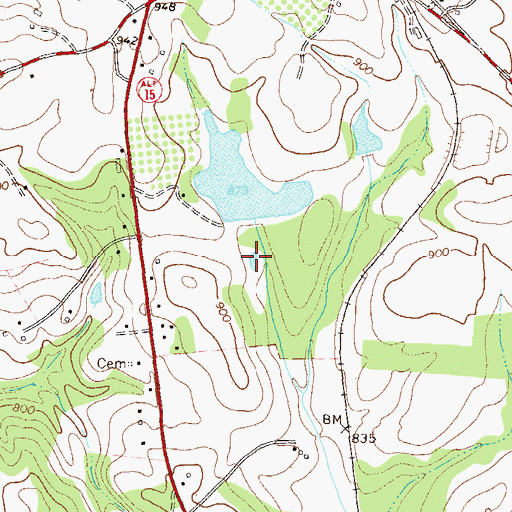 Topographic Map of Hoods Lake, GA