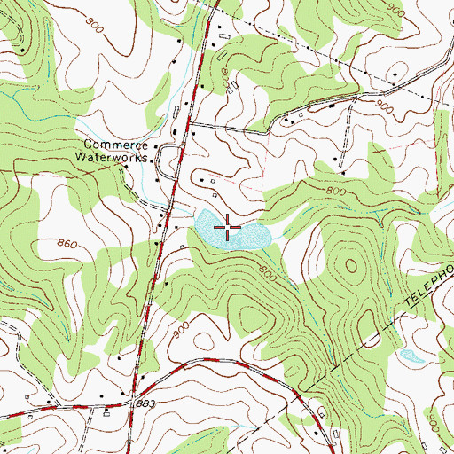 Topographic Map of Marlow Lake, GA