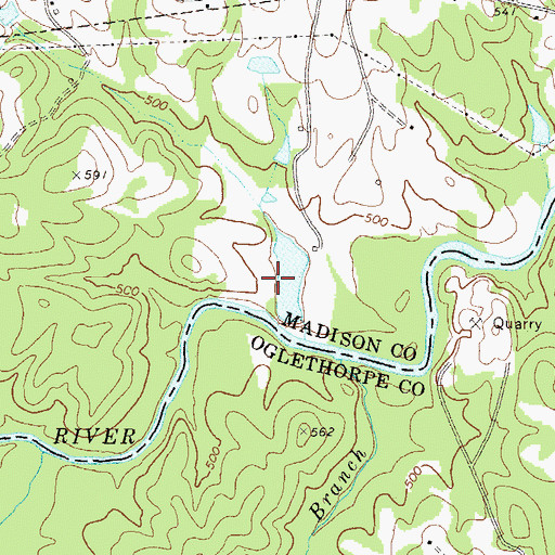 Topographic Map of Glenn Lake Dam, GA