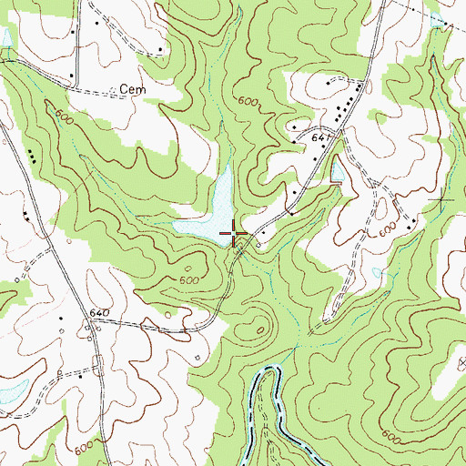 Topographic Map of Whitehead Dam, GA