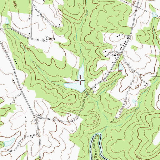 Topographic Map of Whitehead Lake, GA