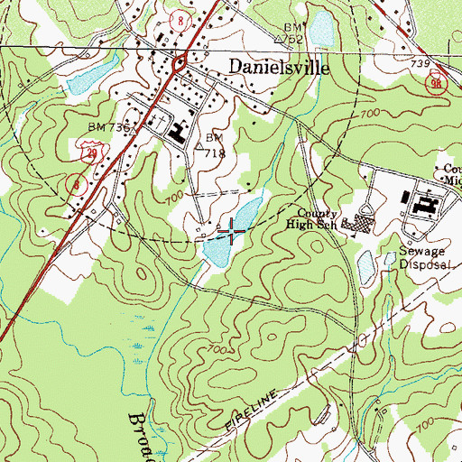 Topographic Map of Woods Lake, GA