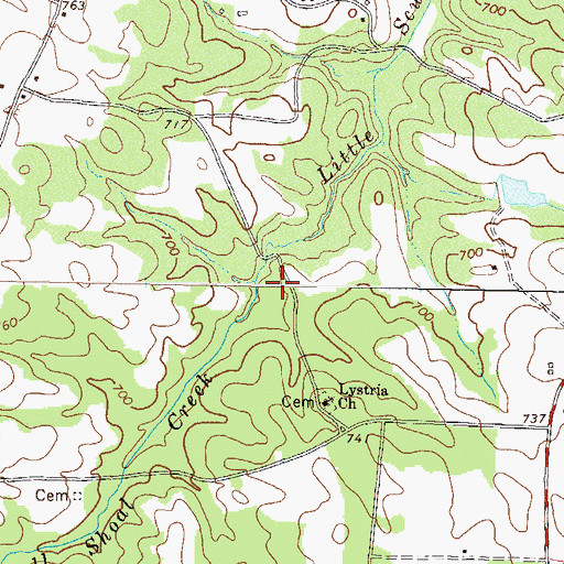 Topographic Map of Gholston Lake Dam, GA