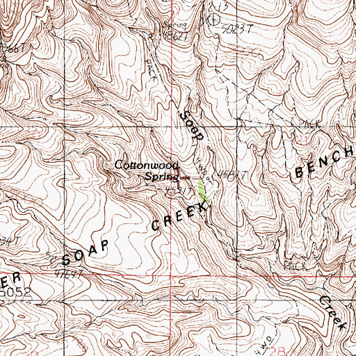 Topographic Map of Cottonwood Spring, AZ