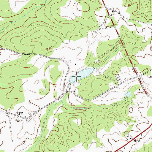 Topographic Map of Alston Lake Dam, GA