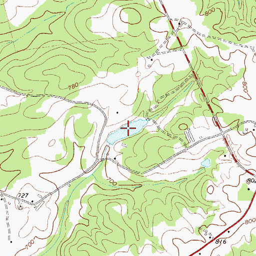 Topographic Map of Alston Lake, GA