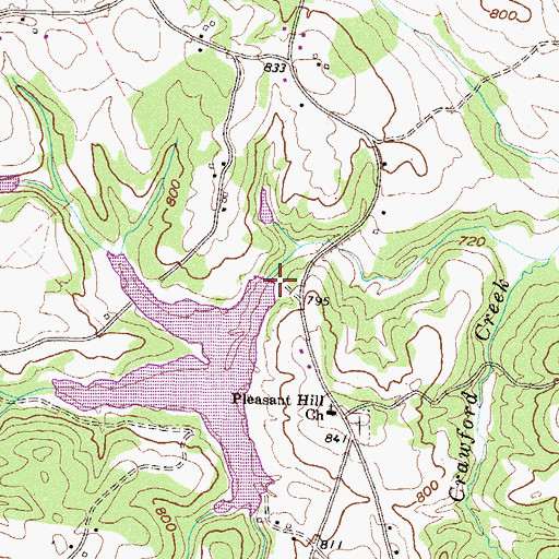 Topographic Map of Lavonia Water Works Dam, GA
