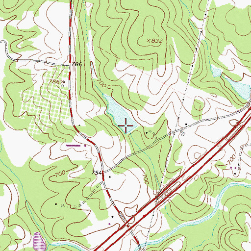 Topographic Map of Harden Lake Dam, GA