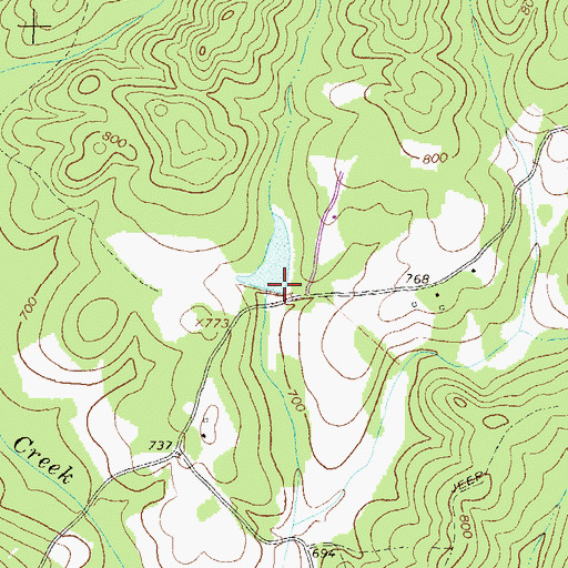 Topographic Map of Turk Lake Dam, GA