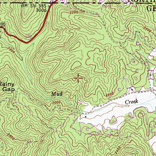 Topographic Map of Sky Valley Lake, GA