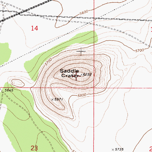 Topographic Map of Saddle Crater, AZ