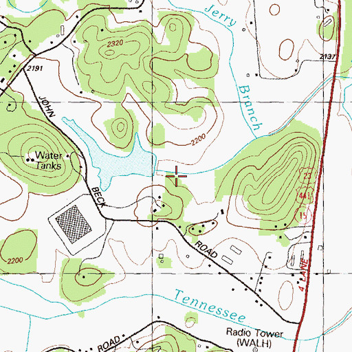 Topographic Map of Rabun Gap Nacoochee School Lake Dam, GA