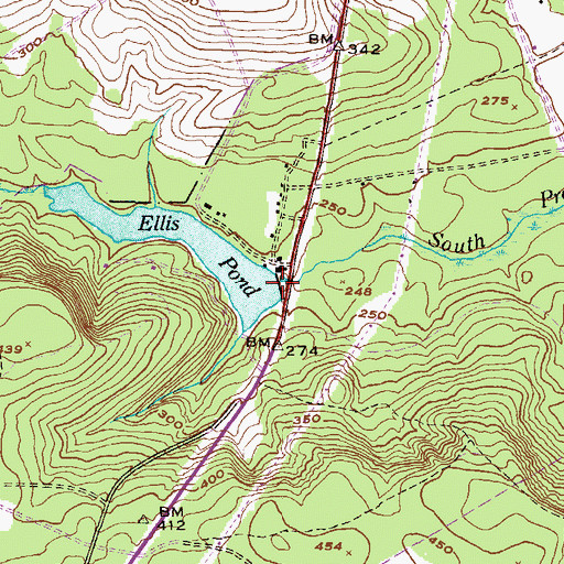 Topographic Map of Ellis Pond Dam, GA