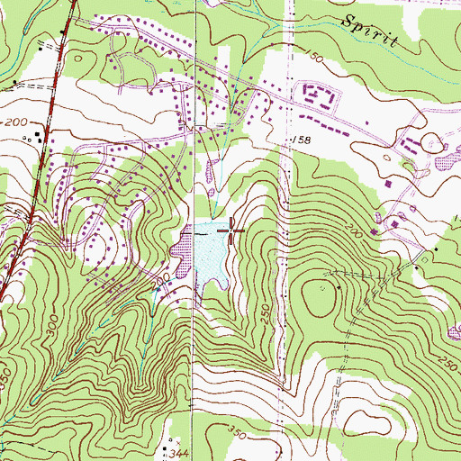 Topographic Map of Goshen Lake Dam, GA