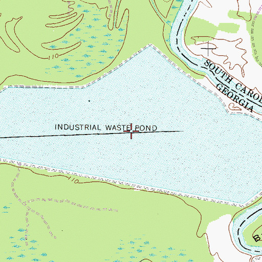 Topographic Map of Wastewater Treatment Pond Number Five, GA