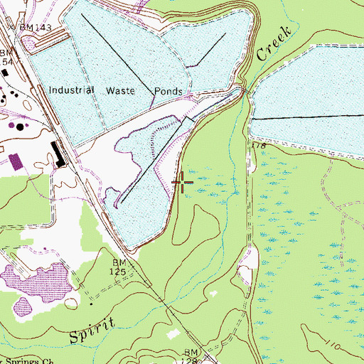Topographic Map of Wastewater Treatment Pond Dam Number Four, GA