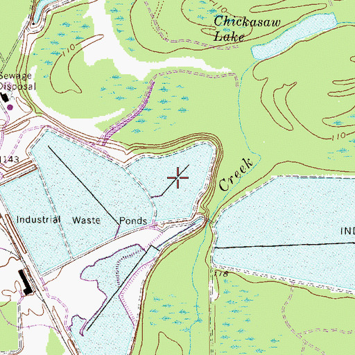 Topographic Map of Wastewater Treatment Pond Number Three, GA