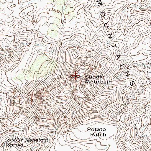 Topographic Map of Saddle Mountain, AZ