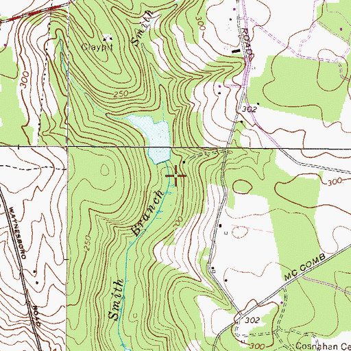 Topographic Map of Smith Branch Pond Dam, GA