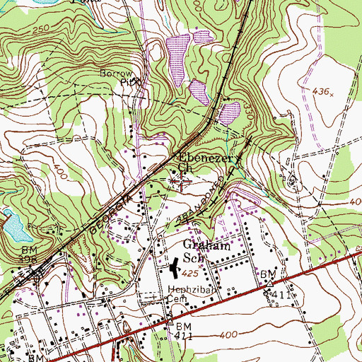 Topographic Map of Carrolls Lake, GA