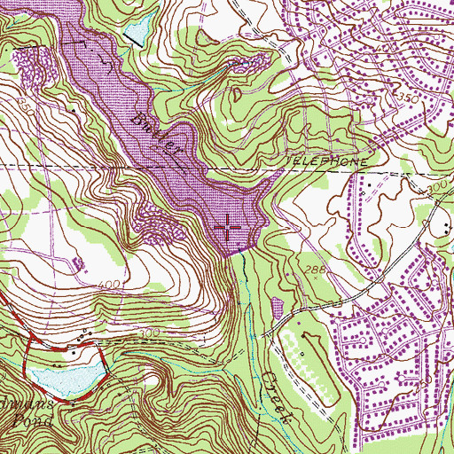 Topographic Map of Fort Gordon Reservoir Dam, GA