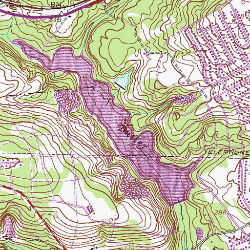 Topographic Map of Fort Gordon Reservoir, GA