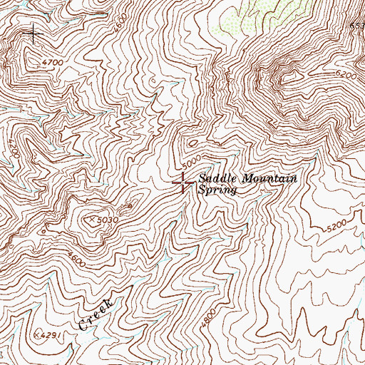 Topographic Map of Saddle Mountain Spring, AZ