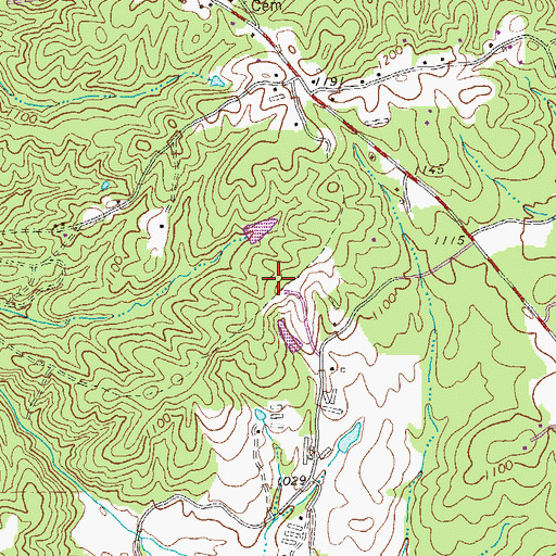 Topographic Map of Tustian Lake, GA