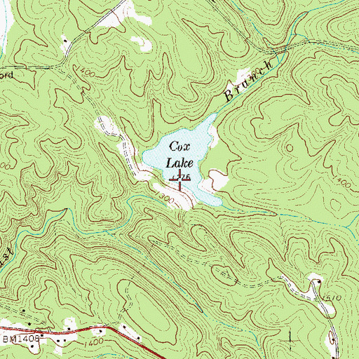 Topographic Map of Long Swamp Watershed Dam Number 14, GA