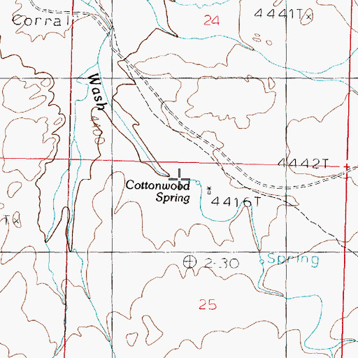 Topographic Map of Cottonwood Spring, AZ