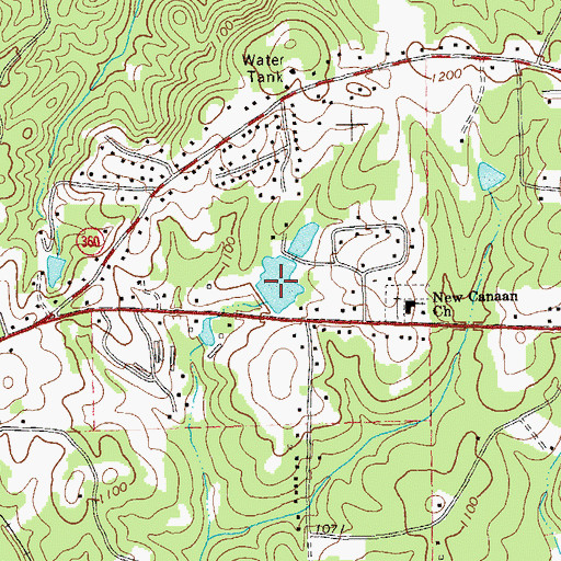 Topographic Map of Carter Lake, GA
