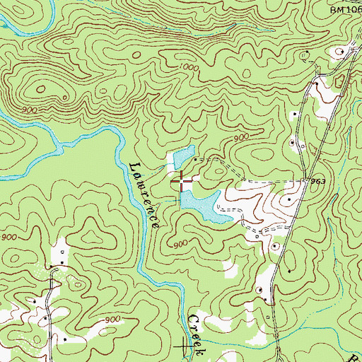 Topographic Map of Camp Lake Dam, GA