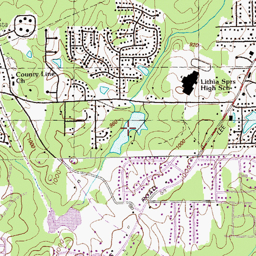 Topographic Map of Clark Lake, GA