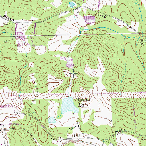 Topographic Map of Hay North Lake Dam, GA
