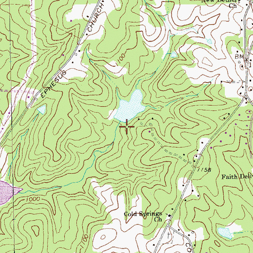 Topographic Map of Barnett Lake Dam, GA