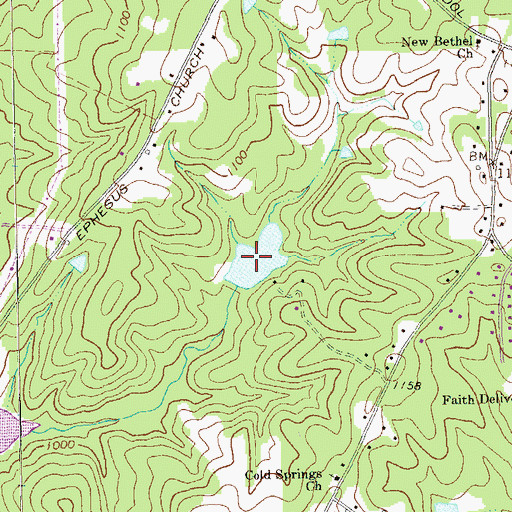 Topographic Map of Barnett Lake, GA