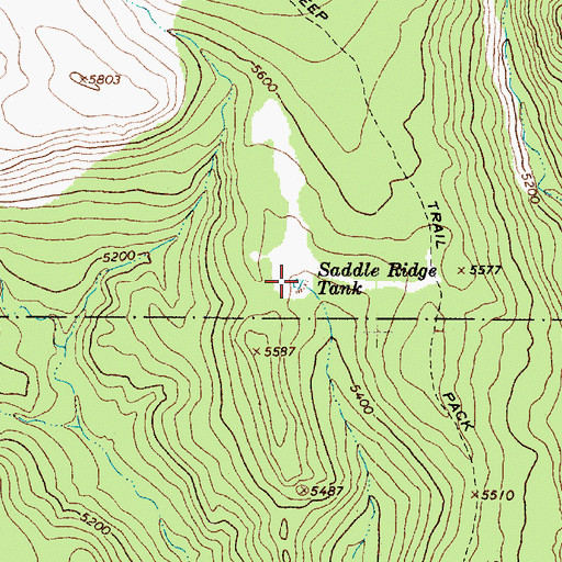 Topographic Map of Saddle Ridge Tank, AZ