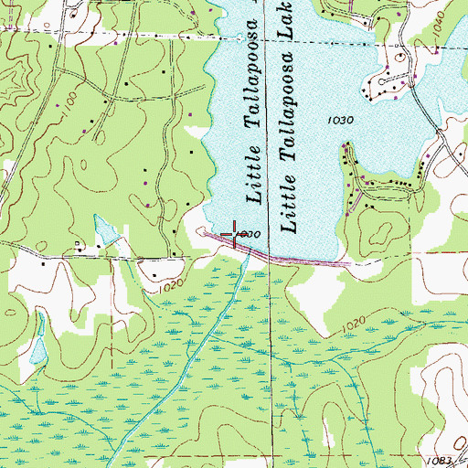 Topographic Map of Little Tallapoosa Structure 36 Dam, GA