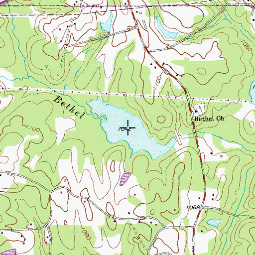 Topographic Map of Callaway Lake, GA