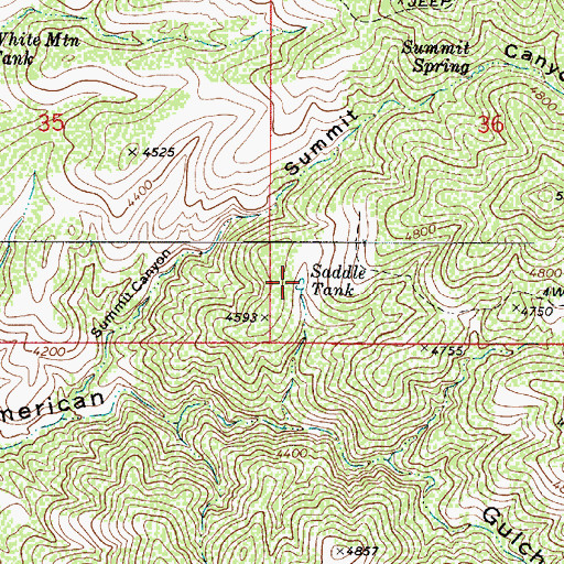 Topographic Map of Saddle Tank, AZ