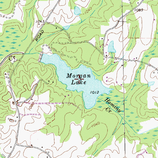 Topographic Map of Humphries Lake, GA