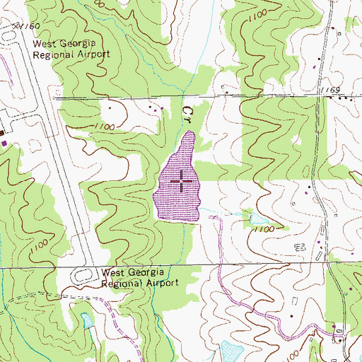 Topographic Map of Swims Lake, GA