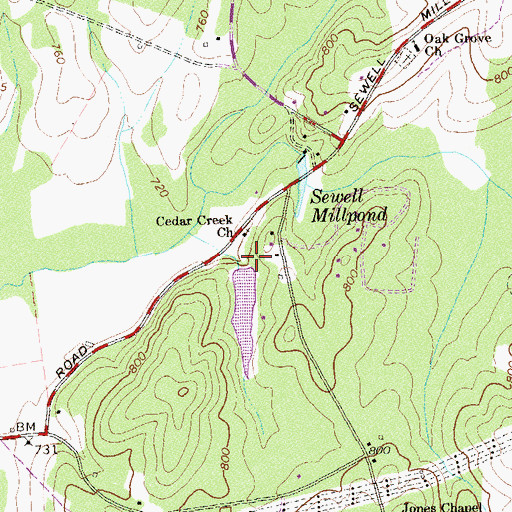 Topographic Map of Ross Lake Dam, GA