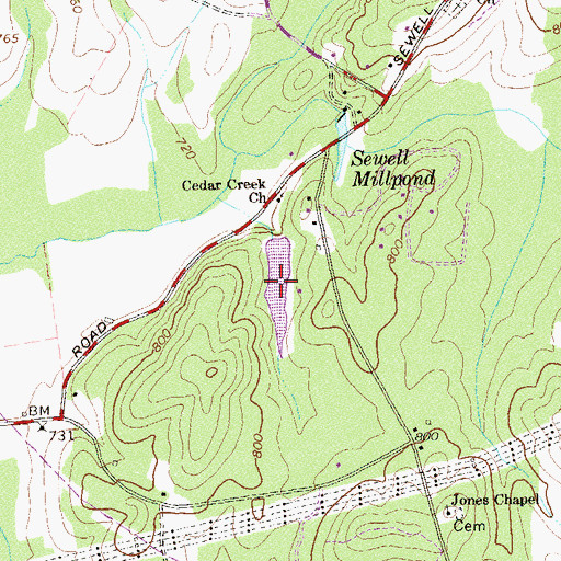 Topographic Map of Ross Lake, GA