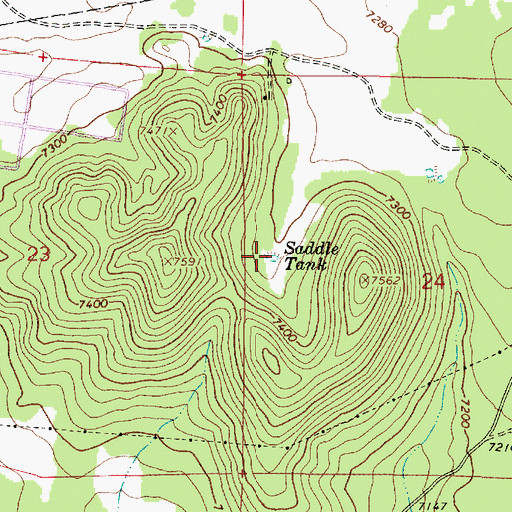 Topographic Map of Saddle Tank, AZ